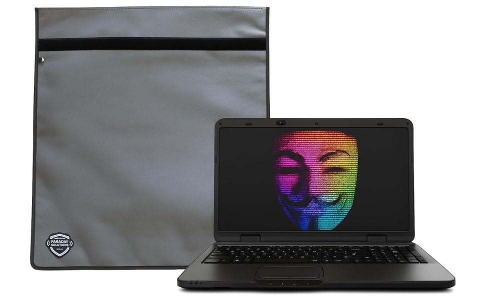 Executive Faraday Laptop Bag 22” x 15” – Enhanced X2 Signal-Blocking Sleeve for Laptops & Tablets – EMF, RFID, WiFi, Cellular, GPS Protection – for Forensic, Privacy & Travel Security (Gunmetal Gray)