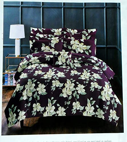 OMAJA HOME Pure Cotton Super King Size Double BedSheet with Two Pillow Cover TC 300 (Multicolor, 274cm X 274cm or 108x108 Inches or 9x9 Foot)