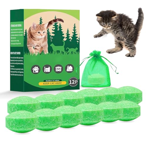 shallyong Repelente de Gatos para Exteriores, Bolas Repelentes Naturales para Gatos, con Bolsas de Tela No Tejida, Repelente paraGatos y Perros para Jardín (10)