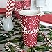 Greenhouse Compostables, Cheers Paper Party Cups, 50 Ct, 16oz 100% Compostable, Red with White Stars, Disposable Patriotic Holiday Celebration Drinkware