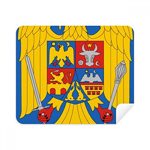 Romania National Emblem Country Cleaning Cloth Screen Cleaner 2pcs Suede Fabric
