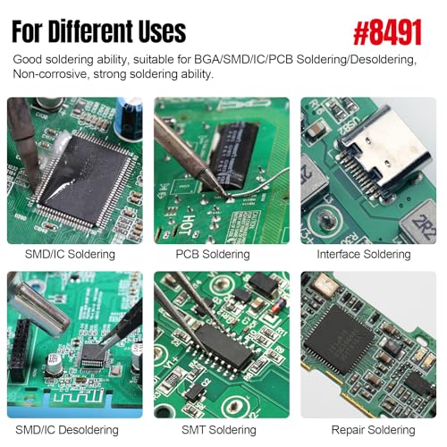 BEEYUIHF No-Clean Electronic Flux, High Activity Solder Flux Paste, SMD Soldering Flux for Electronics, 10 mL Syringe Electrical Flux for BGA/LED/PCB/CPU/IC #8491 - Image 5