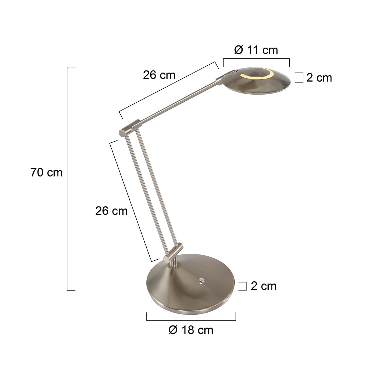 Steinhauer Zodiac Tischlampe – 60 Cm Hoch, Dimmbare LED, Metall/Plastik