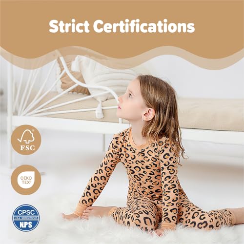 Image of Kids 2-Piece Soft Bamboo Viscose Clothing Set, Long Sleeve Top & Pants, Everyday Outfit for Toddler Boys & Girls