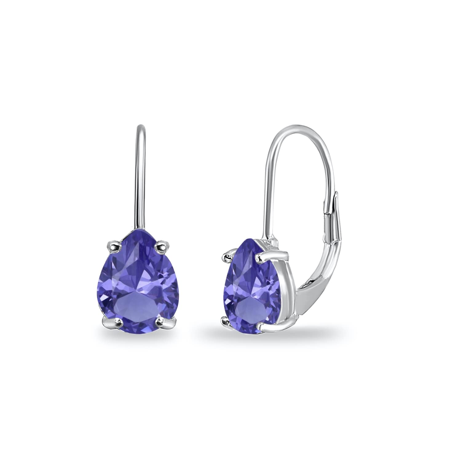 B. BRILLIANTSterling Silver Earrings for Women, Birthstone Earrings, Genuine-Synthetic Gemstone Earrings, Teardrop Earrings, Leverback Earrings, Huggie Earrings for Women, Dangle Earrings, Drop Earrings for Women