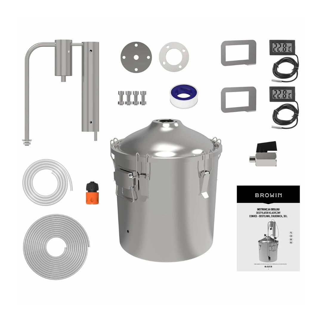 AlcoFermBrew Distillateur avec réfrigérant et clarificateur 30 litres - INOX