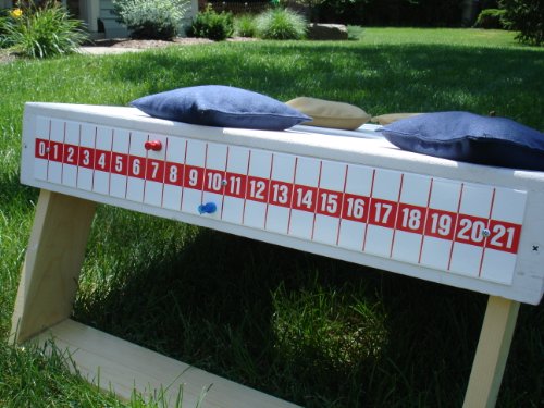 Midwest-Masterpiece Corn Hole Game Bag Toss Decal Overlay Magnetic Scoreboard Red on White