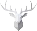 XYQXYQ Geometric Deer Sculpture de mur de tête Moderne Deer Horn Statue suspendu mur 3D Deer Horn Decoration Gallery Salon Resin mural Animal Head Gift (Noir)