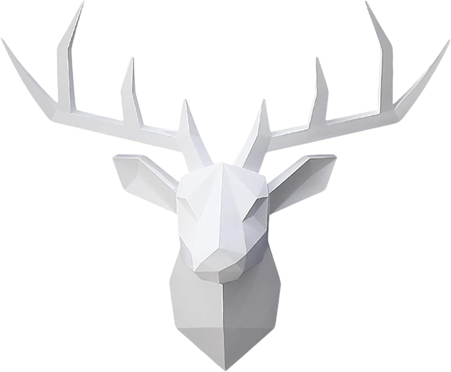 XYQXYQ White Deer Head Wall Sculpture,Modern Art Wall Hanging,3D Wall Decor,Gallery Living Room Resin Animal Head Decoration
