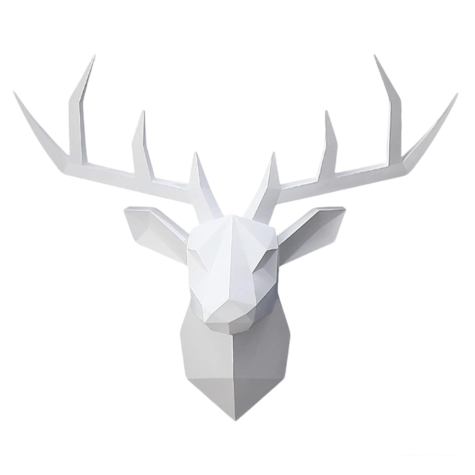 XYQXYQ White Deer Head Wall Sculpture,Modern Art Wall Hanging,3D Wall Decor,Gallery Living Room Resin Animal Head Decoration