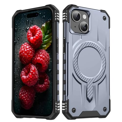 Coque magnétique pour iPhone 15 Plus antichoc et élégante grise