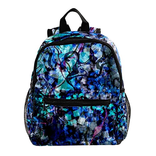 Sac à dos enfant 3-8 ans bleu abstrait : la taille parfaite pour les voyages