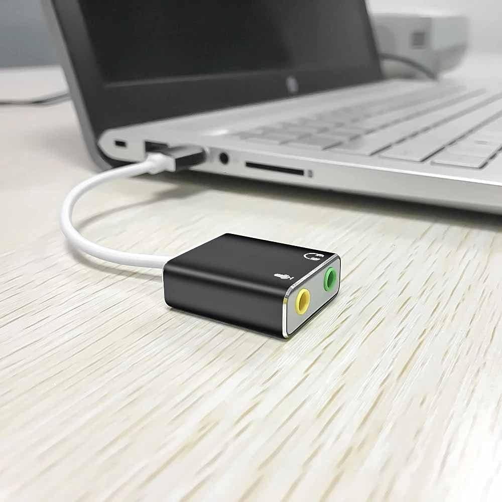 External Sound Card Type C/to 3.5mm SB Audio Adapter Earphone Micphone for Computer Laptop PC
