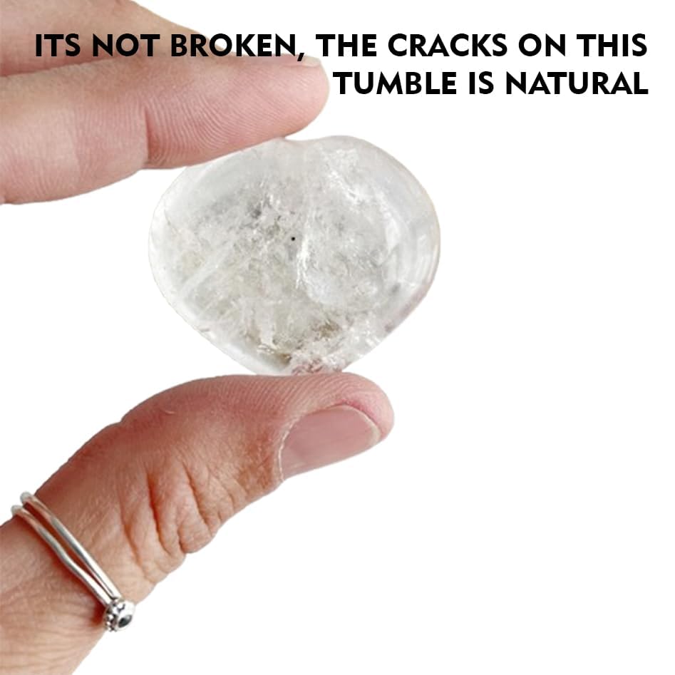 Image of Clear-Quartz Tumble Stone | 50 gm Tumbled Gemstones | Reiki Healing Stones | Home Decor Pebbles | Aquarium Gravel | Garden & Table Decor