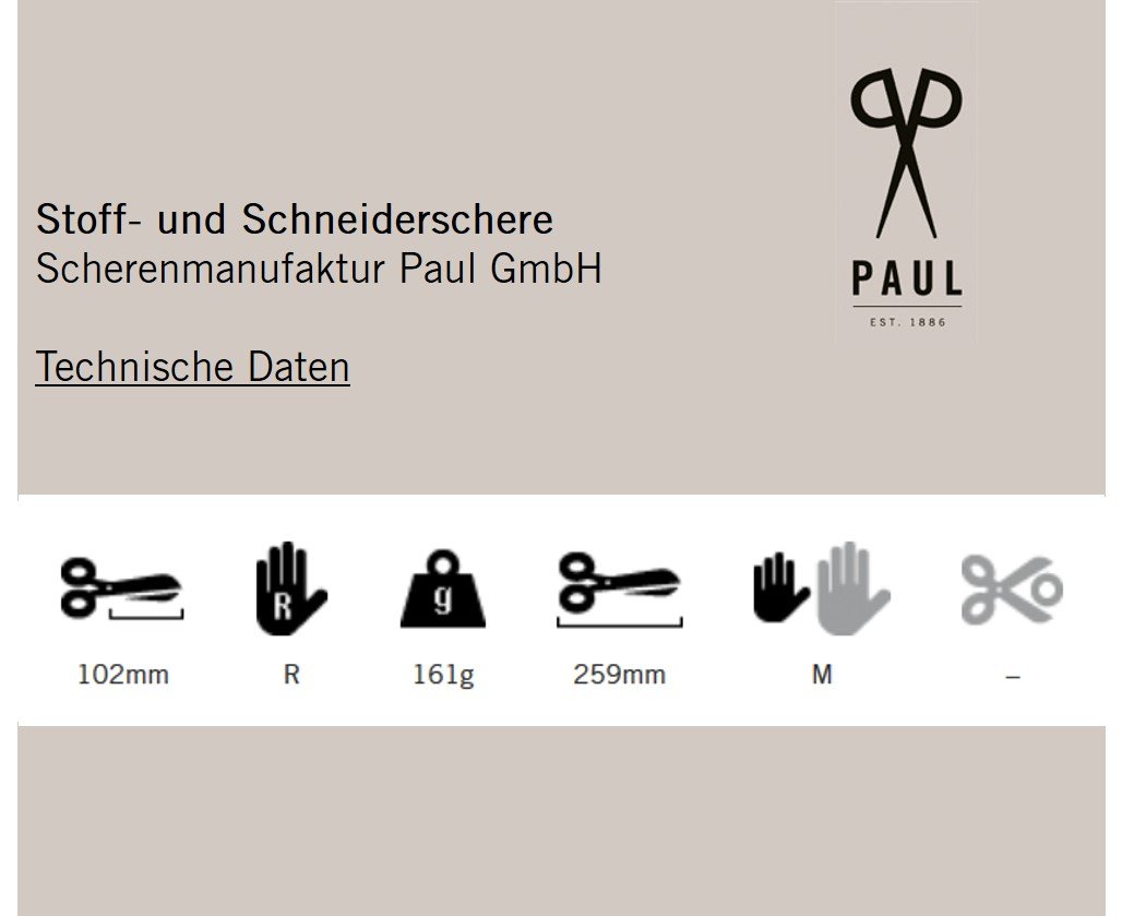 Scherenmanufaktur Paul 2919 Profi Schneiderschere, 25,9 cm