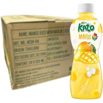 KATO - Mango Juice with Nata de Coco - 24 x 320 ml - Multipack