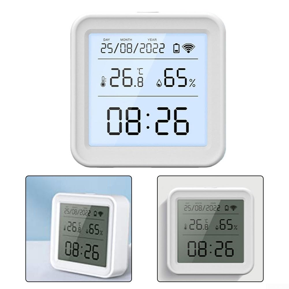 Sensores de humedad de temperatura inteligente LCD, para monitores de temperatura y humedad Zigbee, alertas inteligentes, exportación de datos