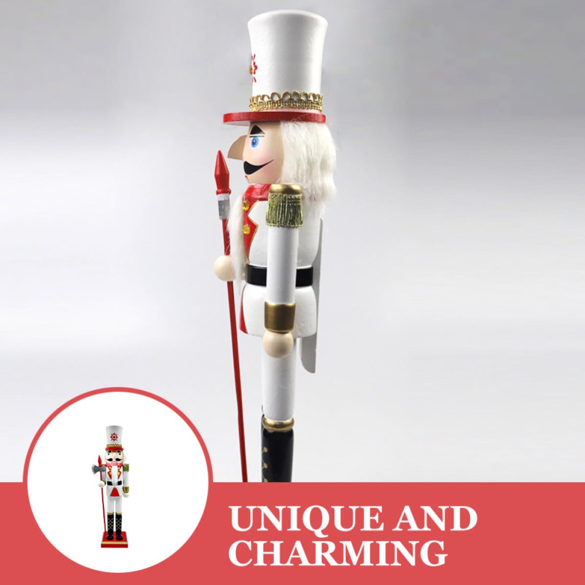 Toyvian Cascanueces de Madera Navideños, Figura Decorativa en Color Claro