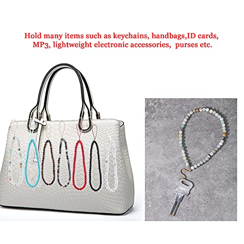 Oaiite Semi-Precious Gem Stones Beaded Phone Charm Cell Phone Lanyard Wrist Strap Handmade Natural Gemstone Phone Chain String #TOP4