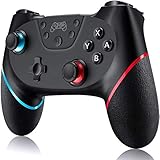 Mando para Nintendo Switch, Vinsic Controlador Bluetooth Inalámbrico, apoya dualshock, Turbo y Giroscopio, Recargable de Batería 500mAh, Controlador para Nintendo Switch/Nintendo Switch Lite