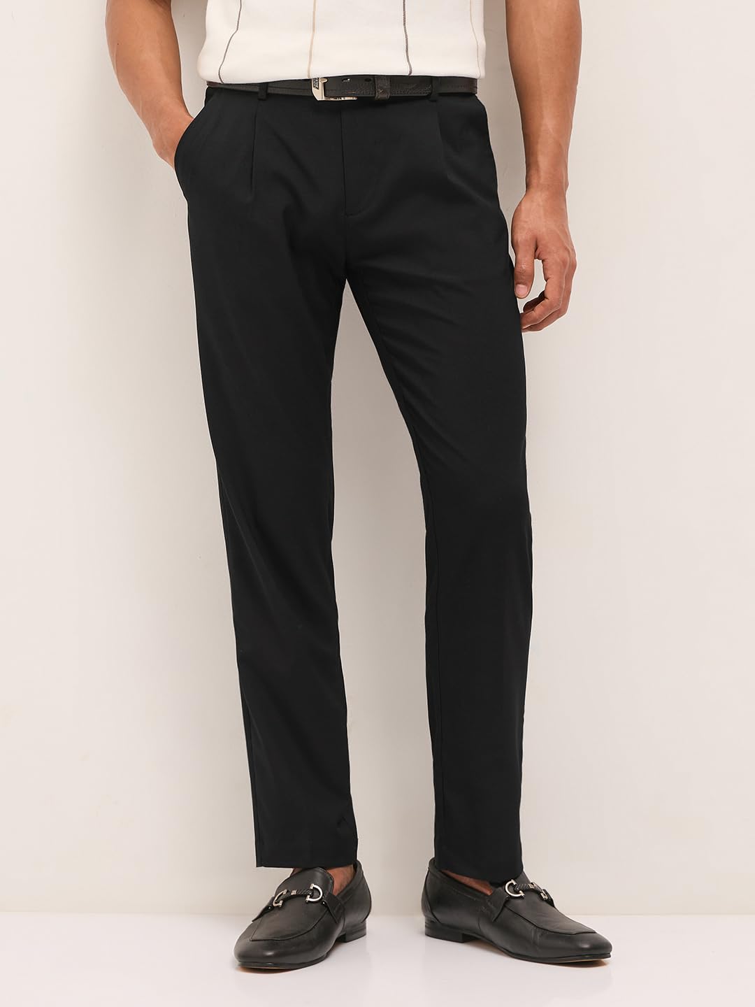 THE BEAR HOUSE Men's Regular Pants (TRO-ALARIN-BK_Black
