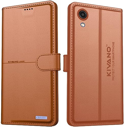 Image of KIVANO Compatible with Samsung Galaxy A03 Core Flip Cover | Leather Finish | Inside Pockets & Inbuilt Stand | Shockproof Wallet Style Magnetic Closure Back Cover Case