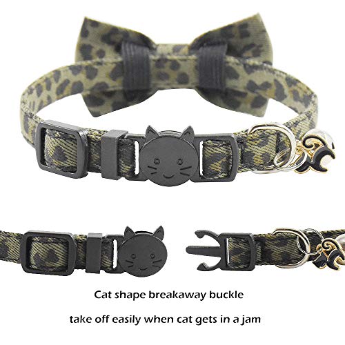Image of Bowtie Cat Collars Breakaway with Bell, Adjustable Cute Kitty Collars Safety Buckle Kitten Collar for Cat Puppy 7.5-11in (17)