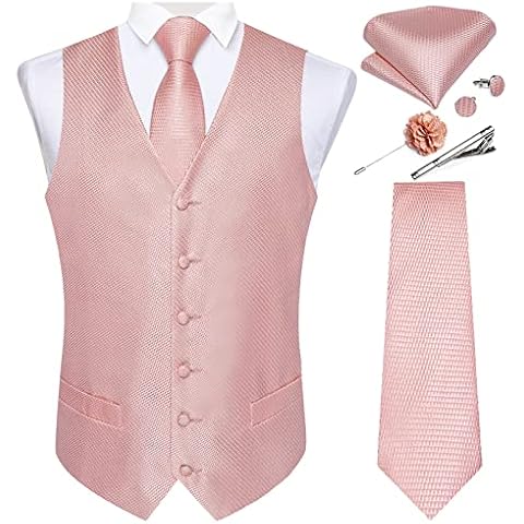 DiBanGu Chaleco de cachemira y corbata formal con broche de solapa Cover