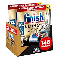 Finish Ultimate PLUS Infinity Shine Pastiglie Lavastoviglie, 146 Capsule Lavastoviglie, Pastiglie...