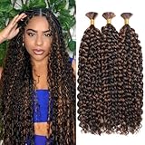 TOOPBIUTI Deep Wave Bulk Hair for Braiding 22 Inch Natural Curly Hair for Boho Braids No Weft Wet and Wavy Braiding Hair Extensions for women (P4/30#, 22inch-3pc)