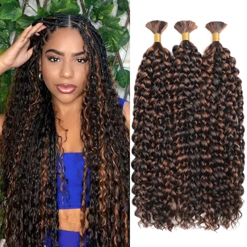 Pelo para trenzas Boho Deep Wave de 22 pulgadas: extensiones rizadas sin trama P4/30
