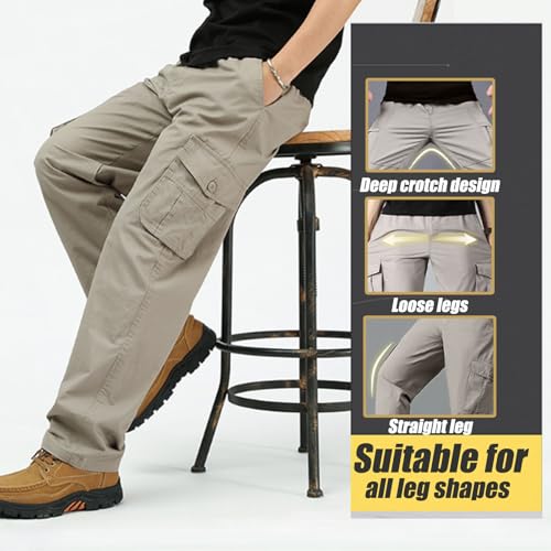 Adorlina Flex Cargo Pants for Men, Flexrover - Ultra Comfort Flex Fit Multi-Pocket Durable Pants, Casual Pant3