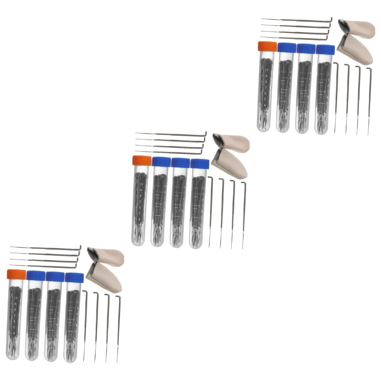 Gadpiparty 3 Sätze Wollfilm -werkzeugset Zum Handnähen Nadel-kit Stickerei Nadeln Stich Stanznadel Zum Sticken Bausatz Zubehör Nadelwerkzeuge Aus Filz Pu-Leder