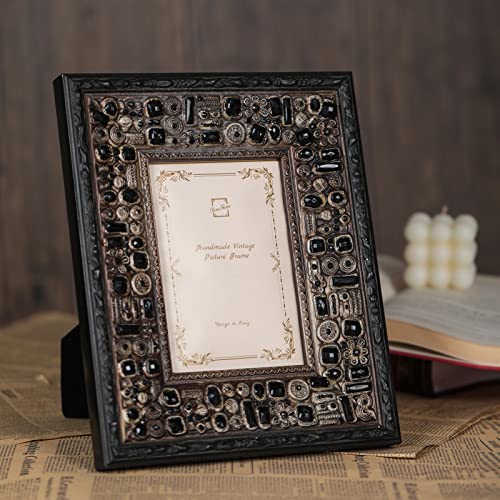 Beneframe 5X7 European Vintage Picture Frame, Elaborate Black Gem Decor, Handmade Antique Wood Decor For Home And Art Gallery, Tabletop Display And Wall Mount, Gifts For Families And Friends, Pe57A41 #TOP1