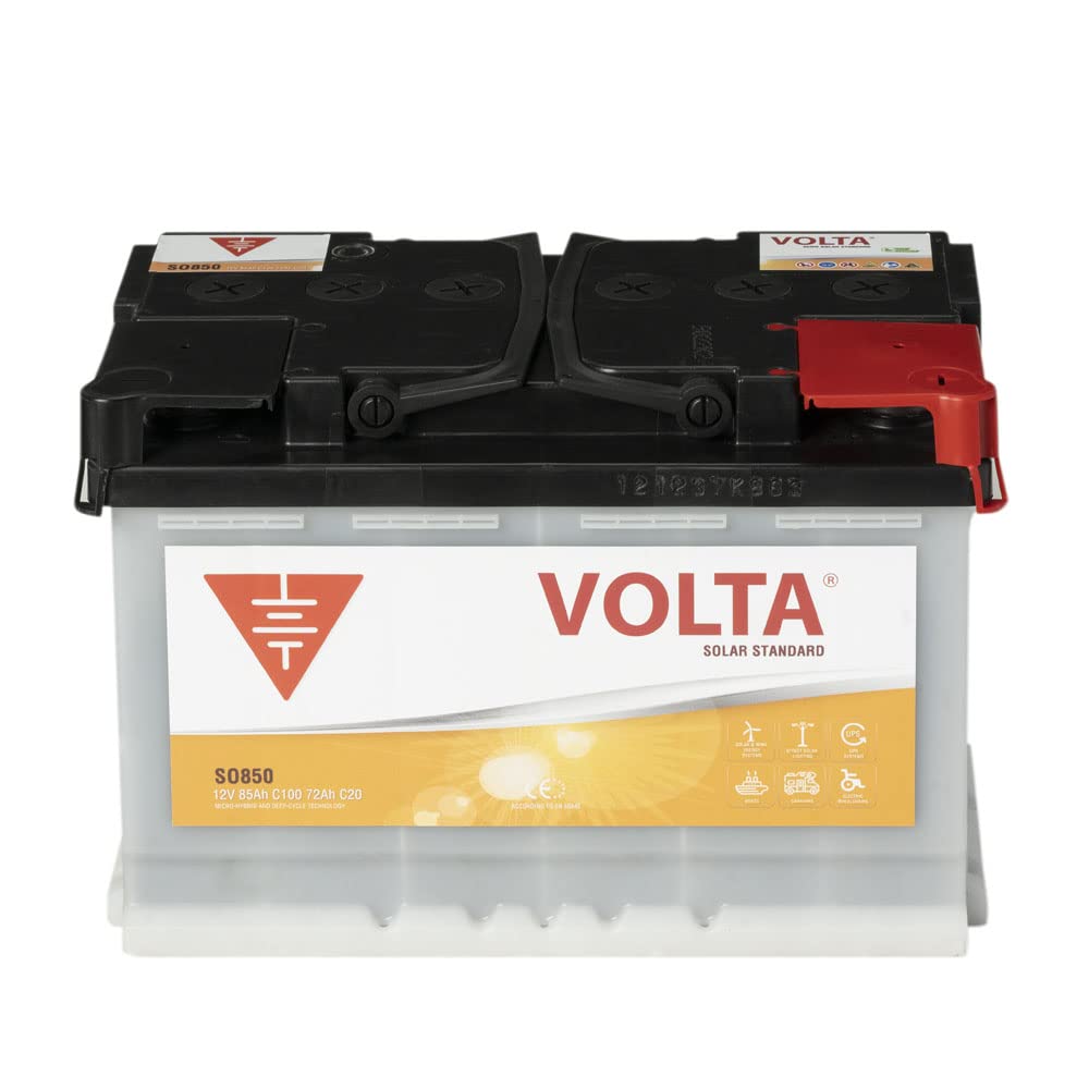 Bateria Solar 85Ah C100 Volta SO850D - Borne +Dcha - Medidas Largo 278 x Ancho 175 x Alto 190 mm con 2 años de Garantía - Fabricación Europea.