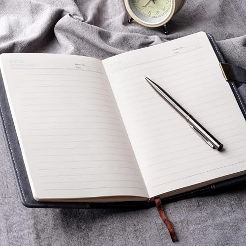 Image of Diary with Lock, A5 PU Leather Journal with lock, 240 Pages, Vintage Lock Journal with Pen & Gift Box, Lockable Diary for Women and Men, 8.6 x 5.8 Inches (Gray)