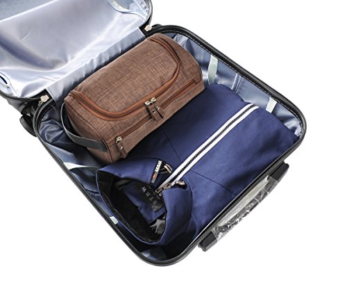 Image of Vercord Mens Toiletry Bag Wash Travel Small Shaving Dop Kit Shower Bathroom Ditty Hygiene Bag, Frosted Coffee, One Size (Hardcode), Classic