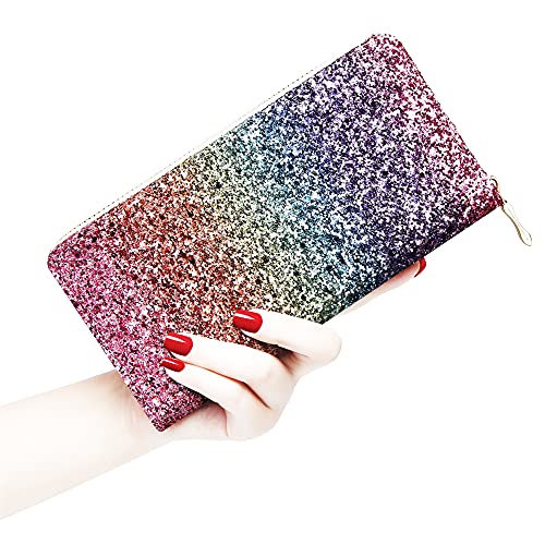 KUKOO Glitter Wallet for Women Shiny Long Phone Clutch Purse Ladies Card Holder2