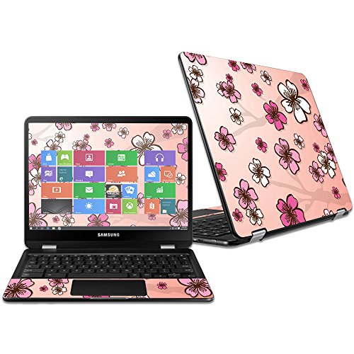 Mightyskins Skin Compatible with Samsung Chromebook Pro 12.3" - Cherry Blossom | Protective, Durable, and Unique Vinyl Decal Wrap Cover | Easy to Apply, Remove, and Change Styles | Made in The USA