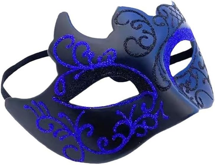 Masquerade Mask for Men Black, Halloween Venetian Adult Masquerade Masks, Mardi Gras Mask