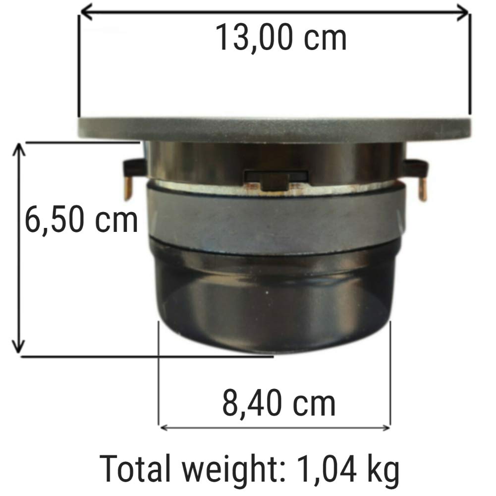 1 CIARE PT383 tweeter driver da 5,25" 13,00 cm 130 mm di diametro 120 watt rms 300 watt max impedenza 8 ohm sensibilità 94 db spl casa nero, 1 pezzo + 5 adesivi omaggio