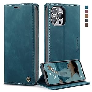 Cracedily Case voor iPhone 12, iPhone 12 Pro hoesje, 6,1 Inch,Premium Lederen Flip Wallet Case met Kaartenvakken en Horizontale Standfunctie Magneet Coque Cover Beschermhoesje,Blauwgroen