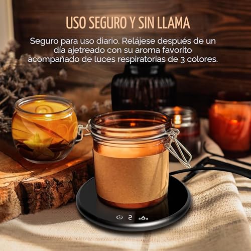 Miniatura 3 de Calentador De Tazas Usb, 2 Ajustes Temperatura, Apagado Automático, Temporizador De 8 Horas, Placa Calentadora De Velas Para Bebidas, Café, Té, Leche, Cera Para Velas
