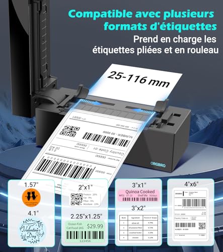 Imprimante Etiquettes Expédition Bluetooth Autocollante Code Barre Label Printer Thermique Ebay