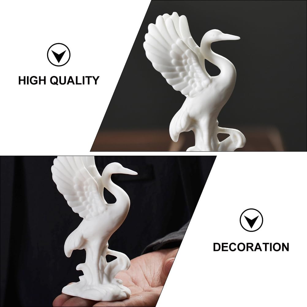 DOITOOL Crane Figurine Statue 4.48X2.55X2.55In Small Desktop Ornament for Home Office Table Centerpiece Indoor Decorative Crane Ornament image 5