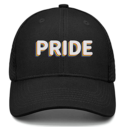 Pride Hat Lgbt Rainbow Hat Adjustable Mesh Baseball Cap For Men Women Gay Pride Hat For Daily Use Holiday Use #TOP9