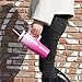 Konokyo 30 oz Tumbler with Handle and 2 Straws,2 in 1 Lid Insulated Water Bottle Stainless Steel Travel Coffee Mug,Sky