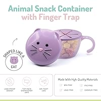 Vista 3 de melii Recipiente de aperitivos de animales con trampa para dedos, gato, para niños pequeños, niños y adultos