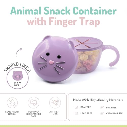 Miniatura 3 de melii Recipiente de aperitivos de animales con trampa para dedos, gato, para niños pequeños, niños y adultos