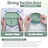O'doe 17-Piece BPA-Free Silicone Baby Feeding Set | Thick & Soft Suction Plates, Baby Bowls, Wooden Fork & Spoon, and More | Make Mealtime Fun and Easy for Your Little One (Green, V2) #2